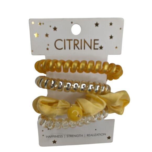 Yellow Gold Silicone Hair Scrunchie Set by Citrine Accessories - Picture 3 of 3